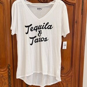 Women’s Tacos & Tequila t shirt, XL, NWT